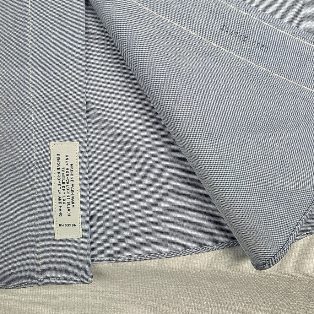 Brooks Brothers 1818 Mens Dress Shirt 17-33 Blue Slim Fit Non-Iron All Cotton - Picture 8 of 10